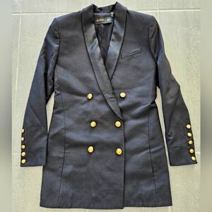 Balmain X H&M Black Blazer Jacket Dress Tuxedo Collar Size US 4 / EUR 34